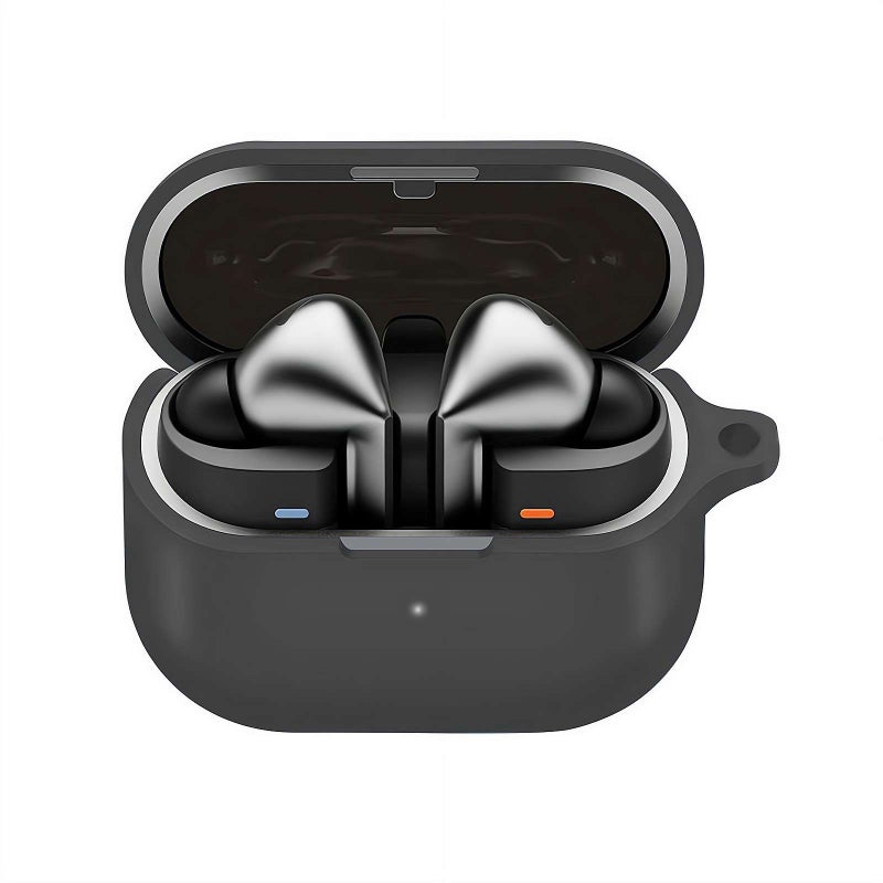 Galaxybuds3 Fe (2025)/buds 3 Pro/buds 3 Earphone Case, Anti-drop Silicone Earphone Protective Cover With Hanging Buckle for Galaxy (black) - Image 1